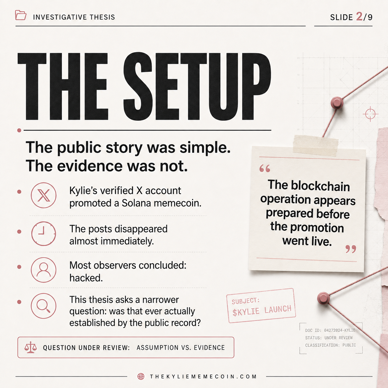 KYLIE thesis summary slide 2 of 9: The setup